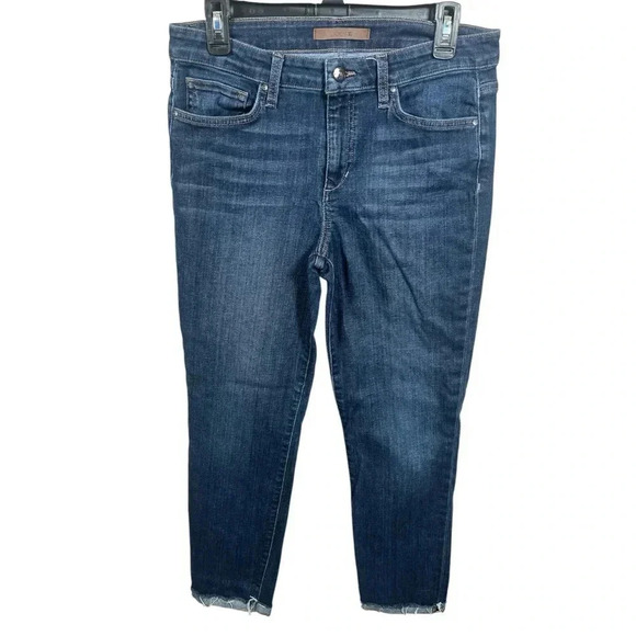 Joe's Ella Straight Dark Wash Ankle Length Distressed Cuff - Picture 1 of 10